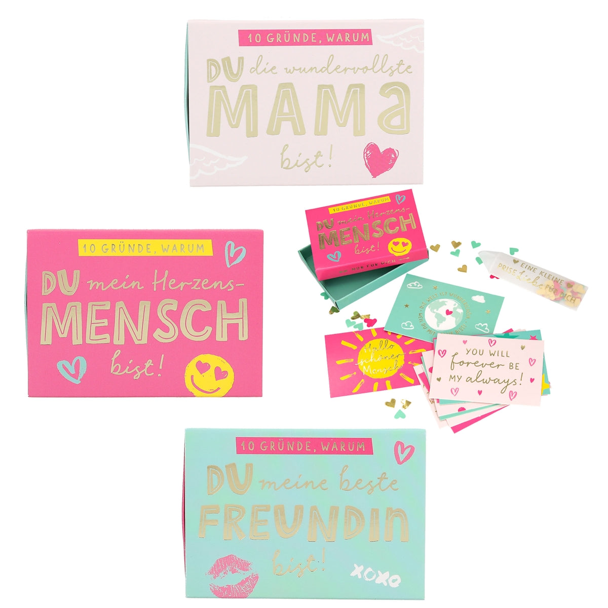 Kleine Komplimente in der Schachtel - 10 Kärtchen mit liebevollen Botschaften