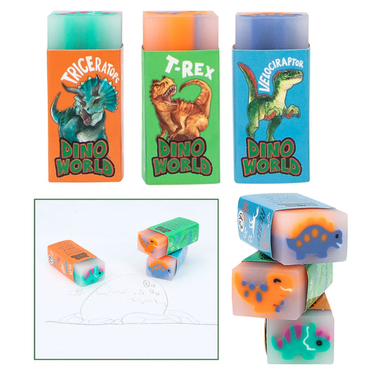 Dino World Jelly Radierer Set - 3 Stück