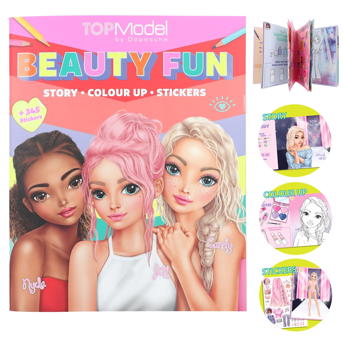 TOPModel Malbuch BEAUTY FUN - Kreatives Ausmalbuch mit Stickern