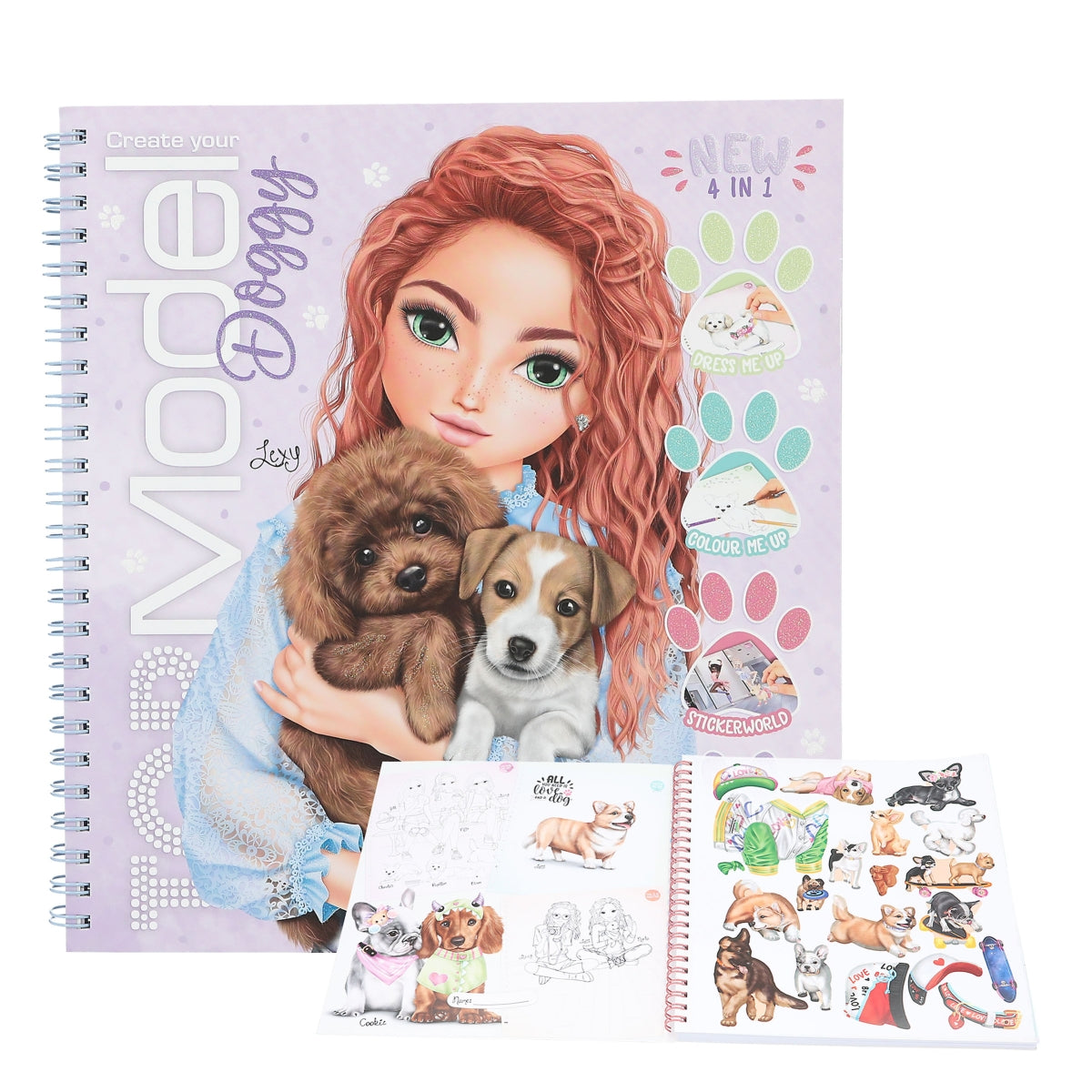 TOPModel Doggy Malbuch - Kreativbuch mit Stickern