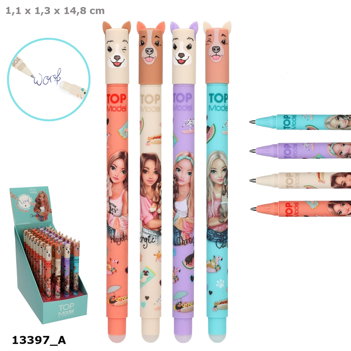 TOPModel Radierbarer Gelstift SUNNY DOG – 1 von 4, sortiert