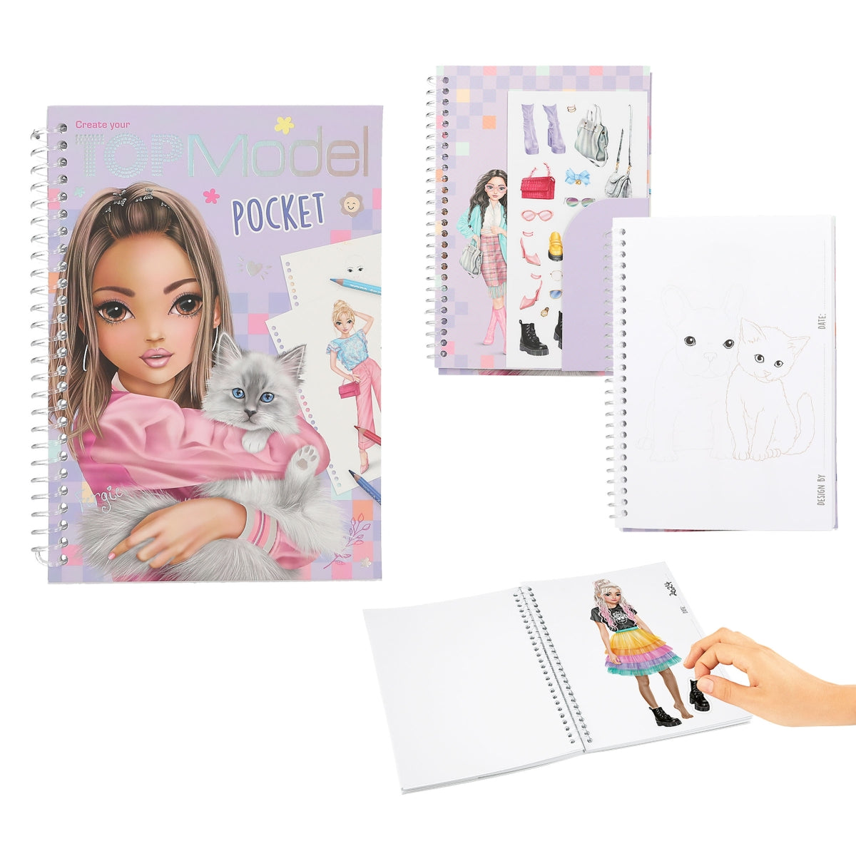 TOPModel Pocket Malbuch - 120 Seiten Mode-Designs zum Ausmalen