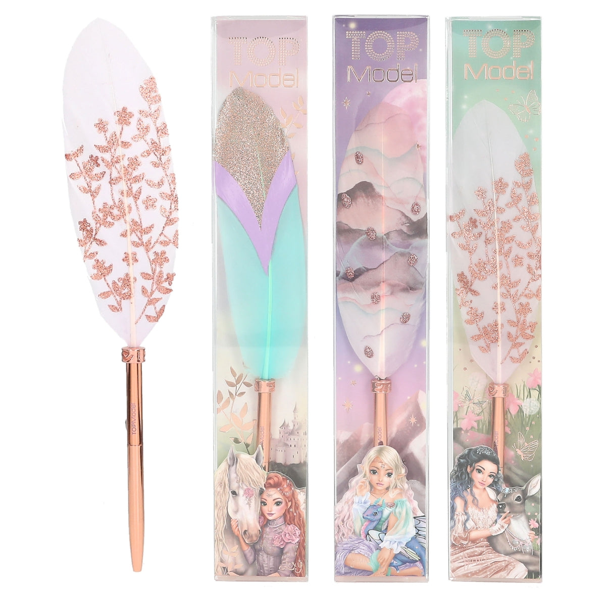 TOPModel 1x Federkugelschreiber - 3 Designs (sortiert)