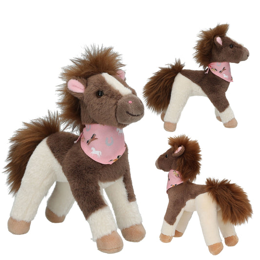 Miss Melody Plüschpferd - Kuschelweiches Pferdchen in Braun-Weiß (18cm)