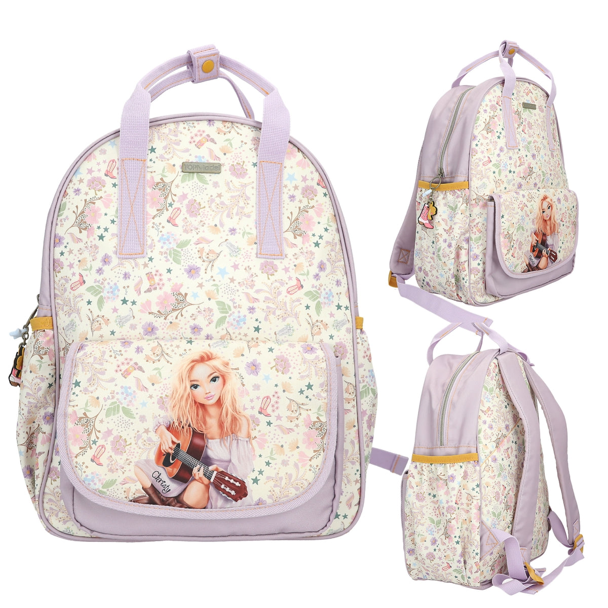 TOPModel Rucksack COWGIRL - Creme Lila Gelb A4