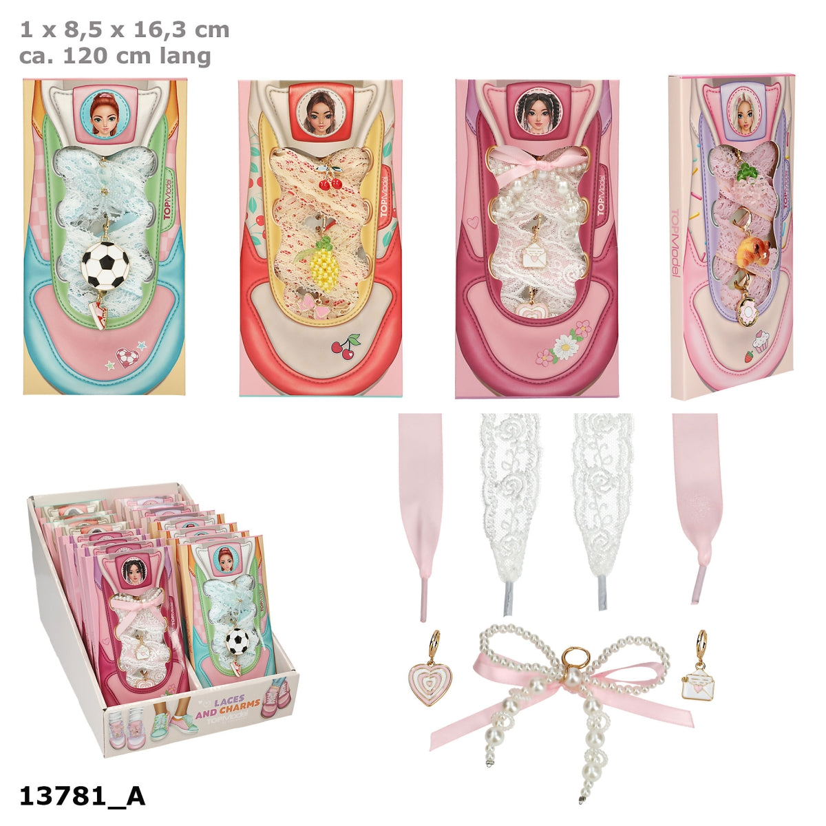 TOPModel DIY Laces & Charms Set – 1 von 4 Designs (zufällig)