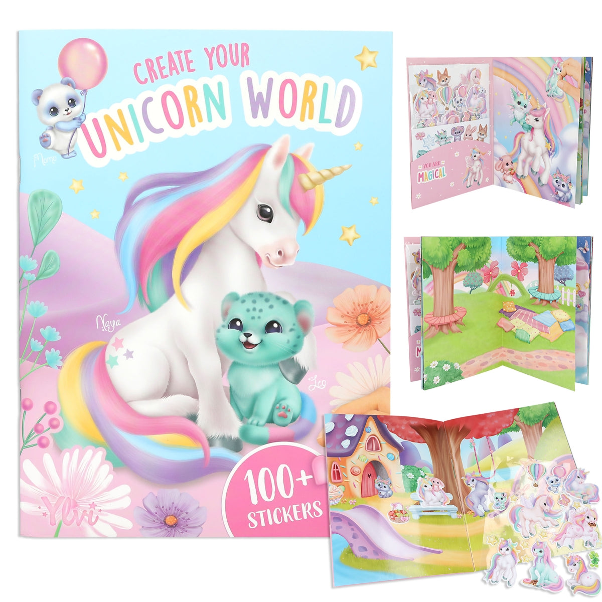 Ylvi Create your Unicorn World Stickerbuch - Einhorn Glitzer