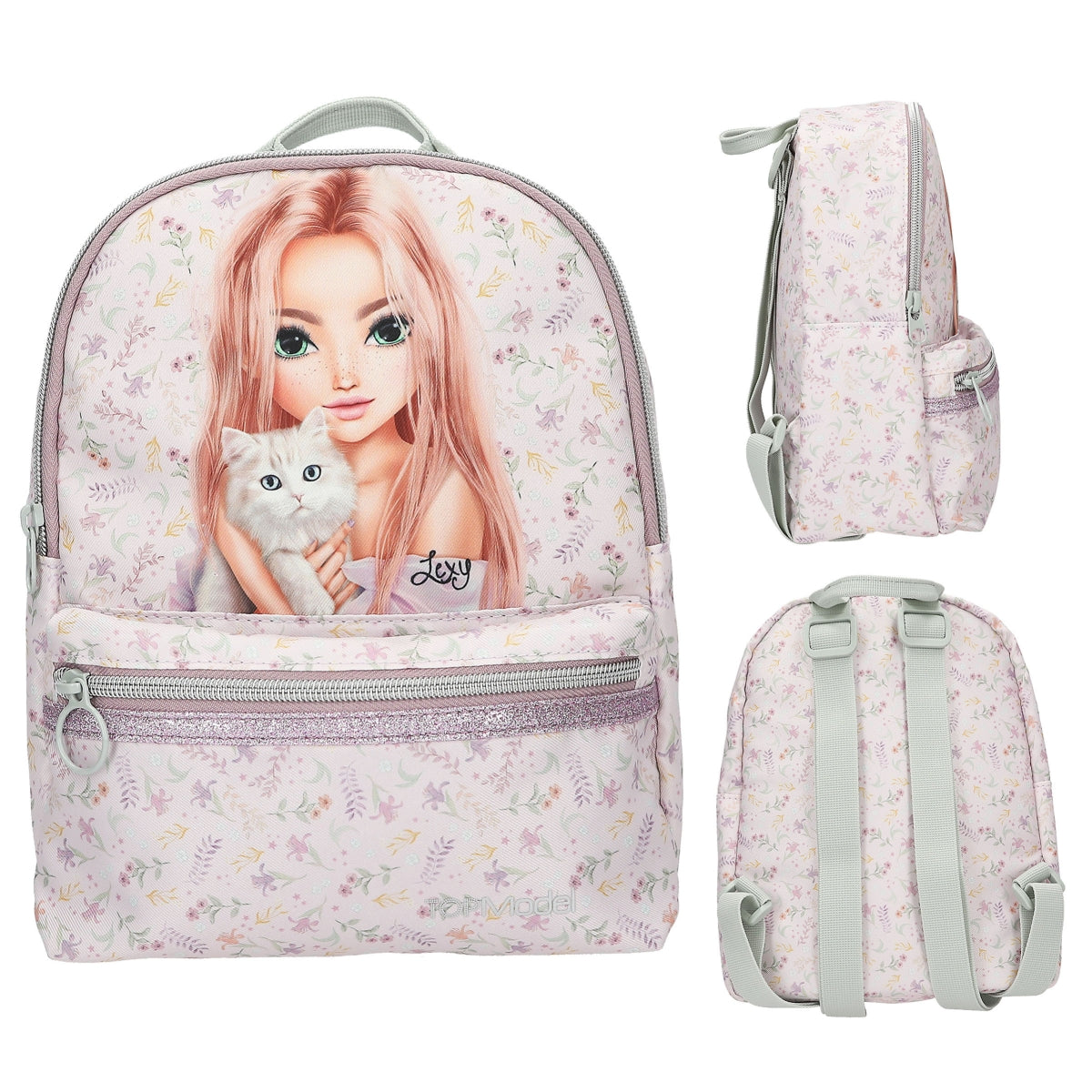 TOPModel Rucksack BLOOMING KITTY - Lila mit Glitzer
