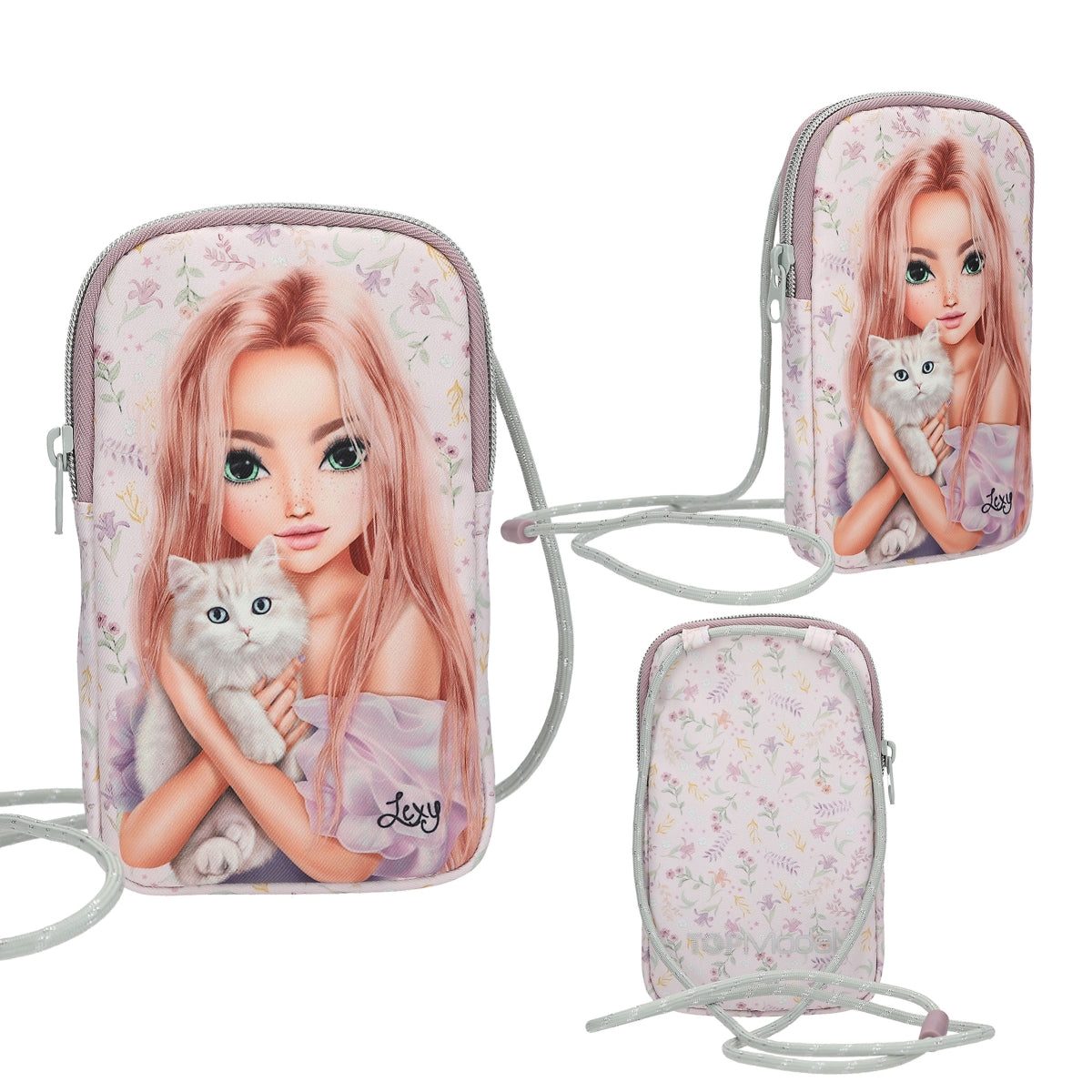 TOPModel Smartphonetasche BLOOMING KITTY - Lila mit Katze