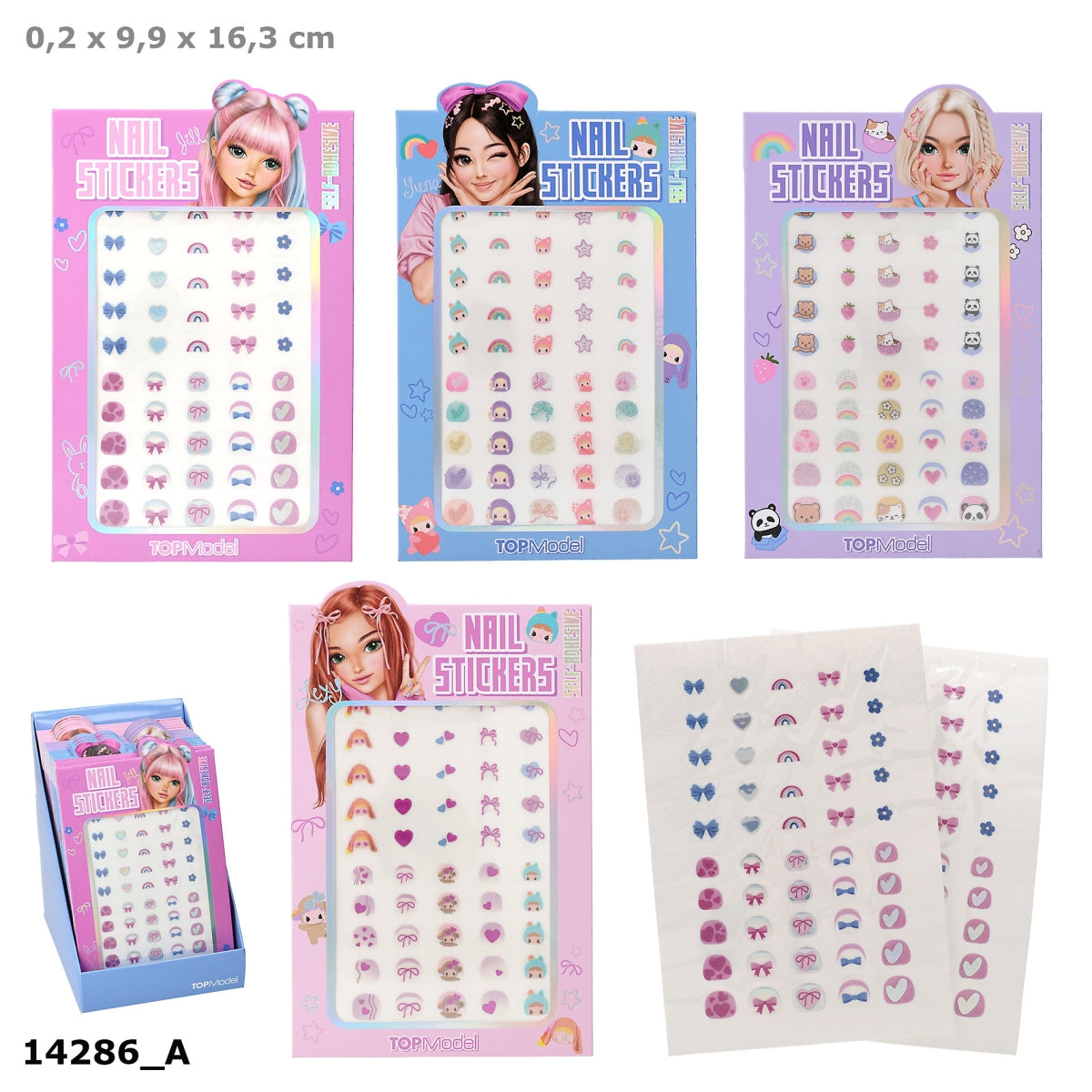 TOPModel KPOP Nagelsticker, 100 Sticker, 1 Set zufälliges Design