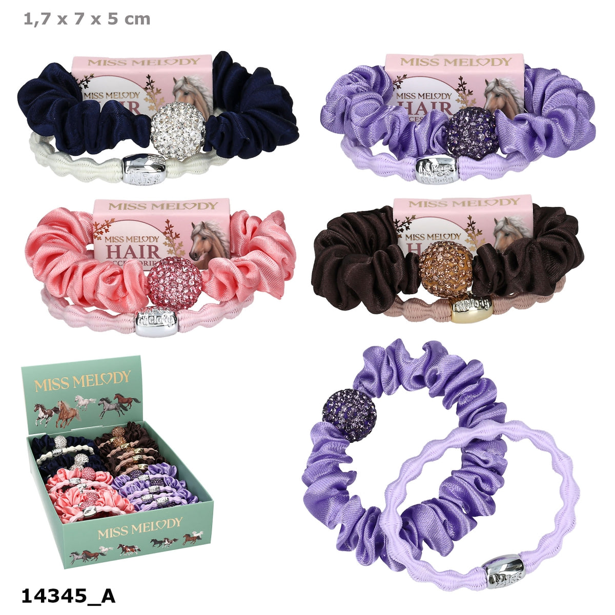 Miss Melody Haargummi-Set Strass – 1 von 4 Designs, sortiert