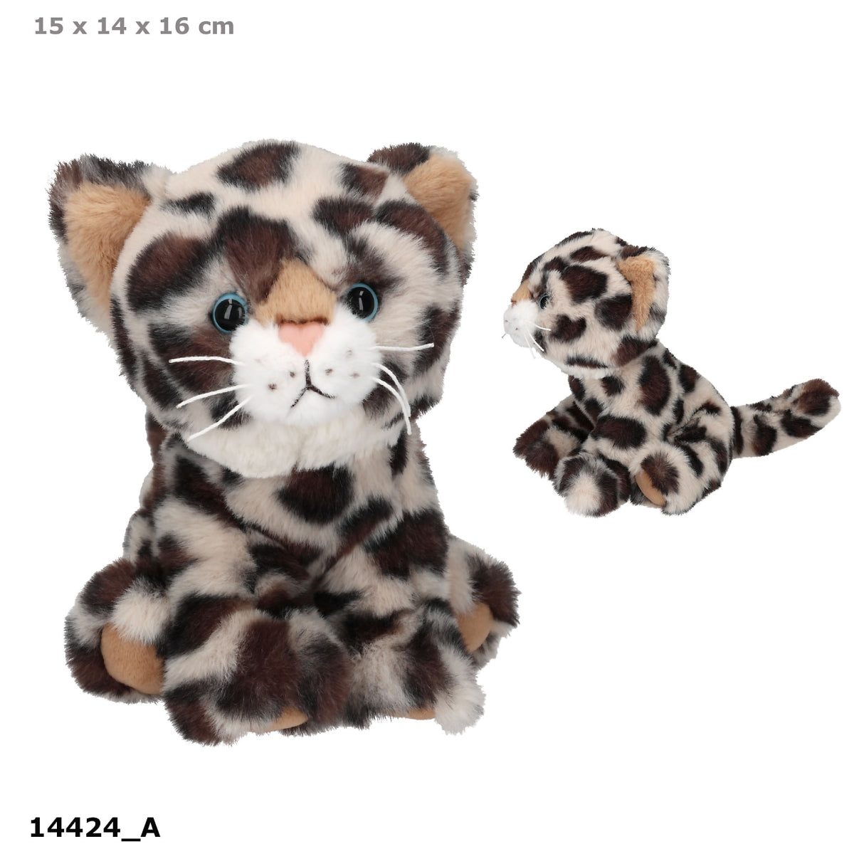 TOPModel Plüschkatze Leo hell – Leoparden Look, 16 cm