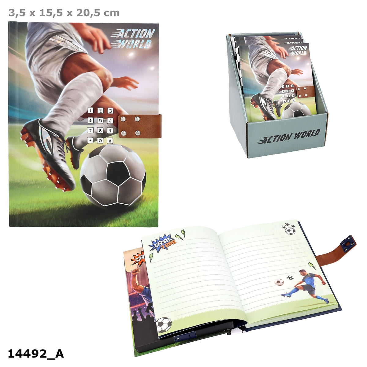 Action World Tagebuch Fußball mit Code und Sound, 80 Seiten