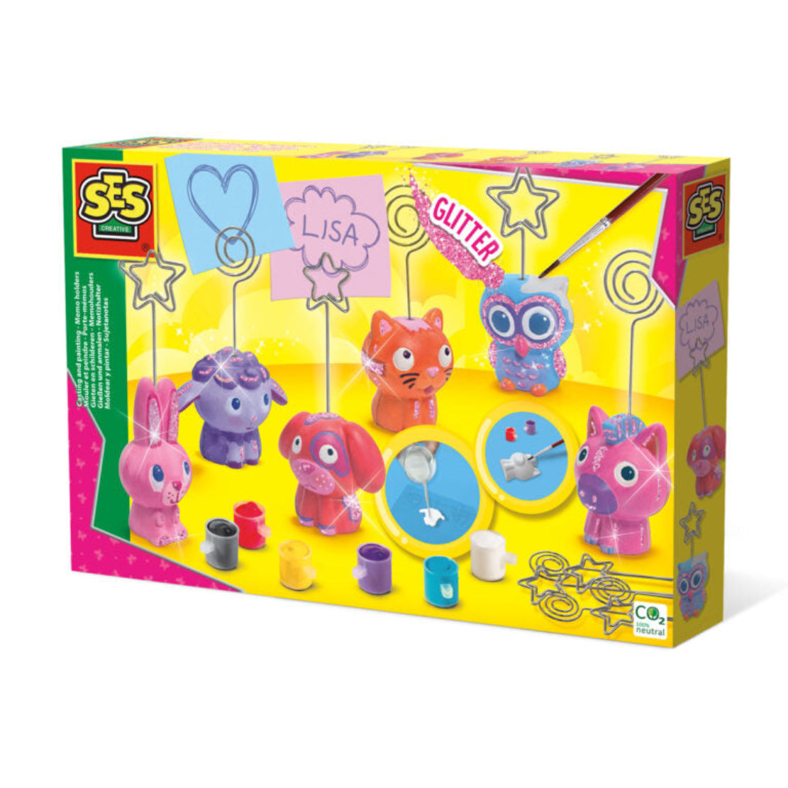 SES Creative Notizhalter gießen und anmalen - Kreatives Gips-Bastelset für Kinder