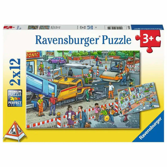 Ravensburger Puzzle Baustelle - 2x12 Teile für kleine Baumeister