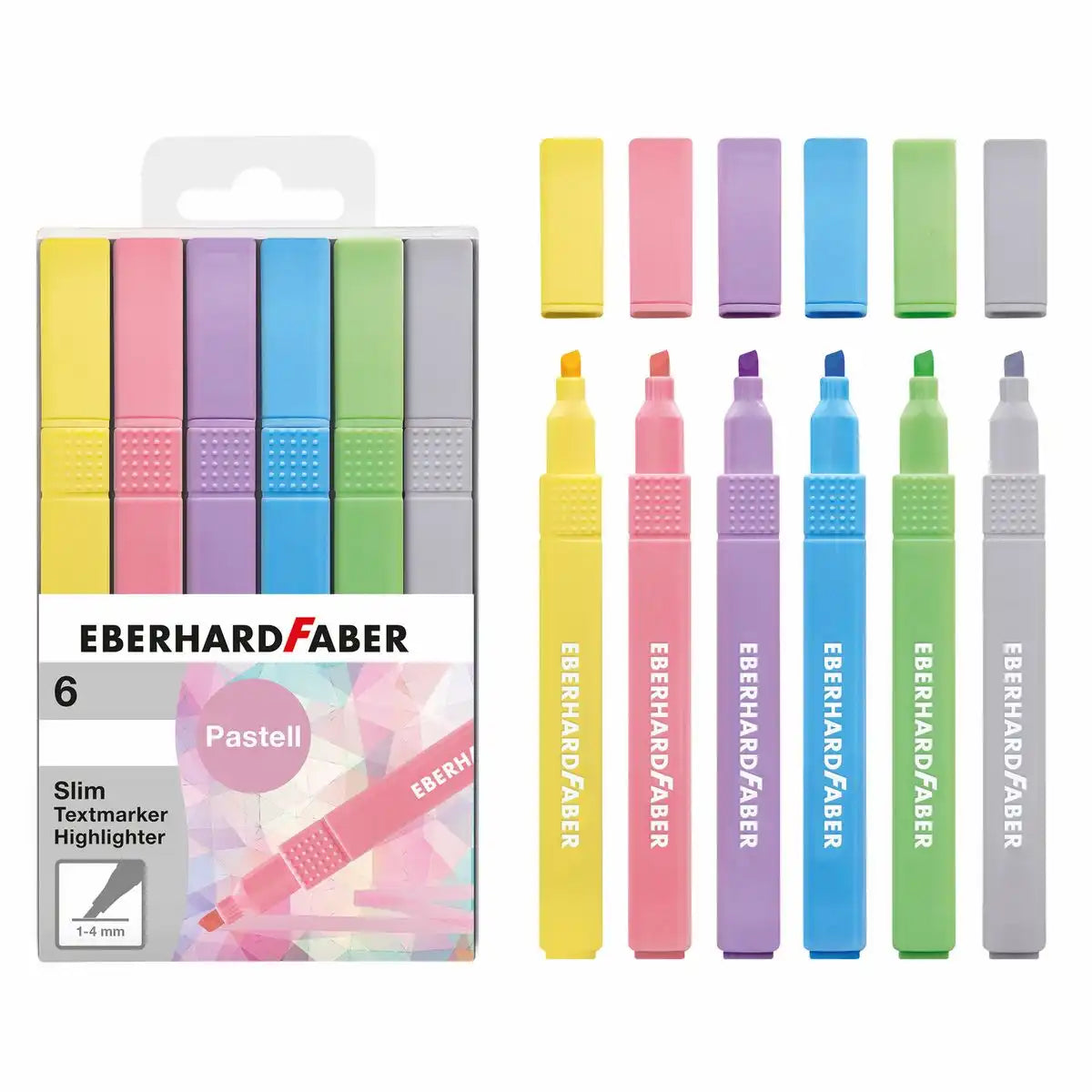 EBERHARD FABER Textmarker Slim Pastell Set - 6 Stück