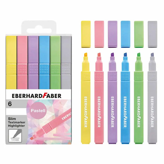 EBERHARD FABER Textmarker Slim Pastell Set - 6 Stück