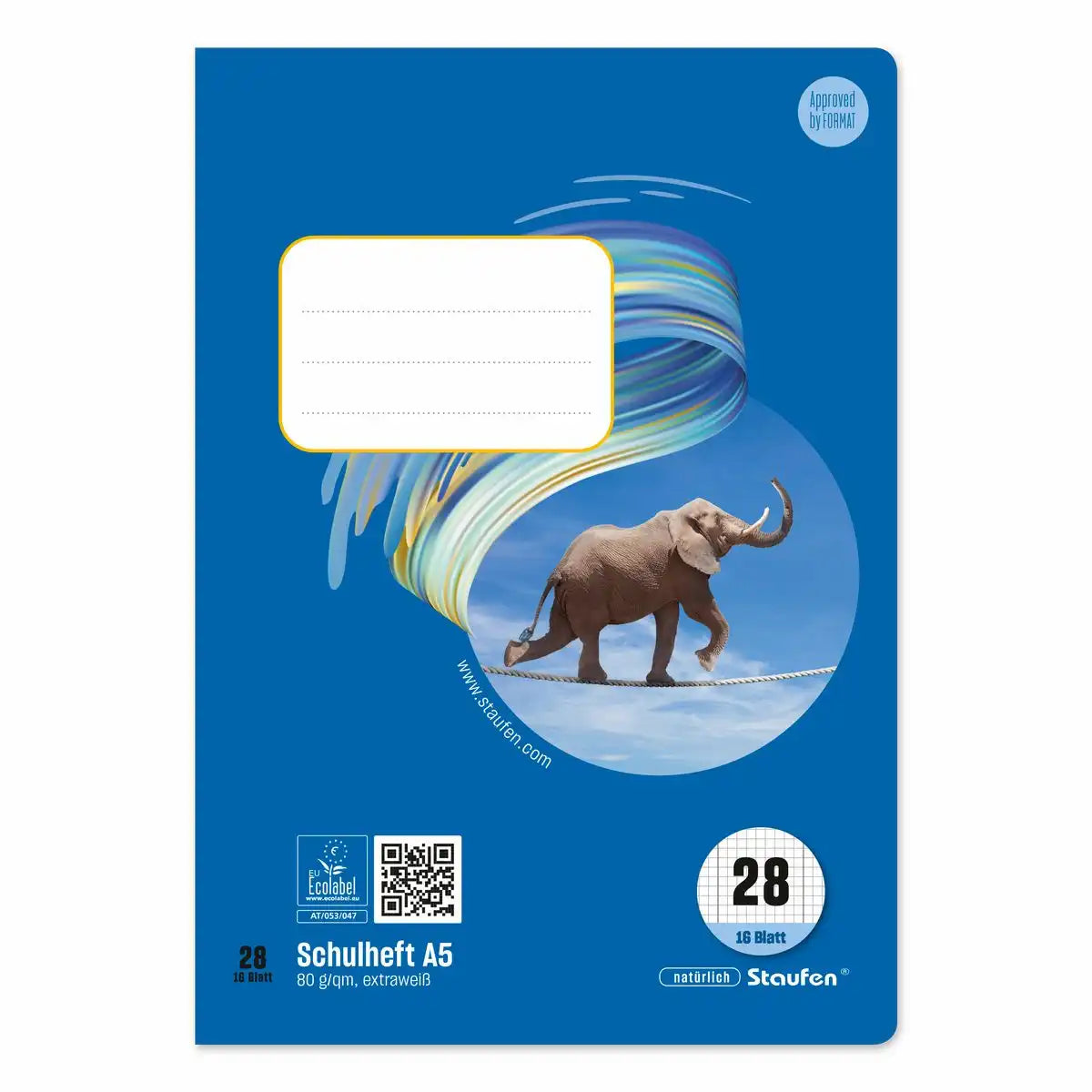 Staufen Schulheft Style Lineatur 28 kariert mit Doppelrand DIN A5 - 16 Blatt