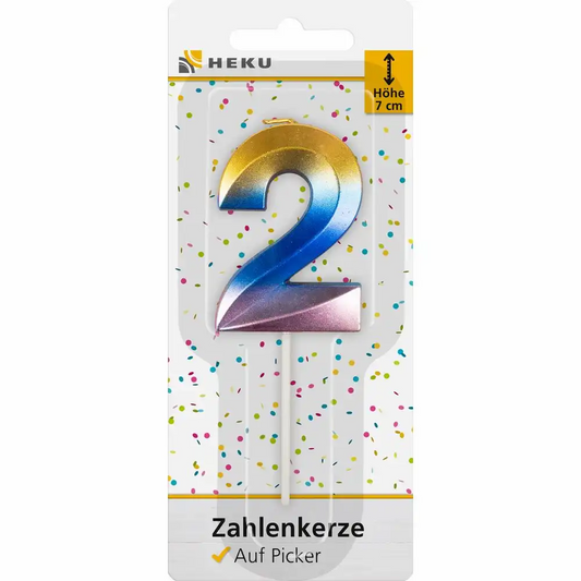 Idena Zahlenkerze 2 auf Picker - Geburtstagskerze 7cm