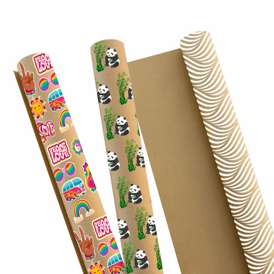 Geschenkpapier Greenline braun 70x200cm - Recycling-Papier auf praktischer Rolle