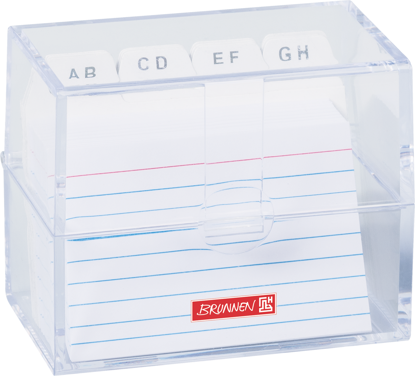 Karteibox A8 Transparent - Kompakte Ordnungsbox mit 100 linierten Karteikarten