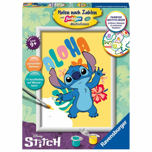 Ravensburger Malen nach Zahlen - Disney Lilo & Stitch mit Charakter Stitch - Entspannung für Jung & Alt