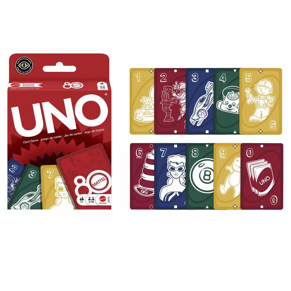 Kartenspiel Mattel 80th Anniversary UNO Ruby Red
