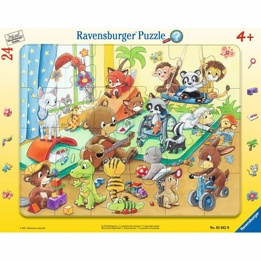 Ravensburger Rahmenpuzzle 'Im Tierkindergarten' - 24 Teile für Kinder ab 4 Jahren