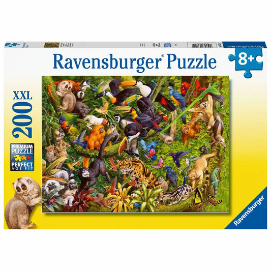 Ravensburger Puzzle Bunter Dschungel - 200 Teile Abenteuer für Kinder ab 8 Jahren