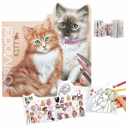 DEPESCHE TOPModel Malbuch Kitty and Doggy - 21 Seiten mit Stickern