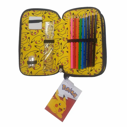 Pokémon Federmappe 27-teilig - Doppel-Reißverschluss