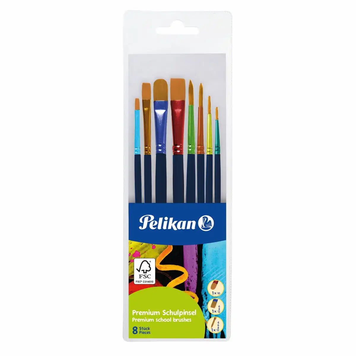 Pelikan Schulpinsel Set Premium 8 Stück Etui