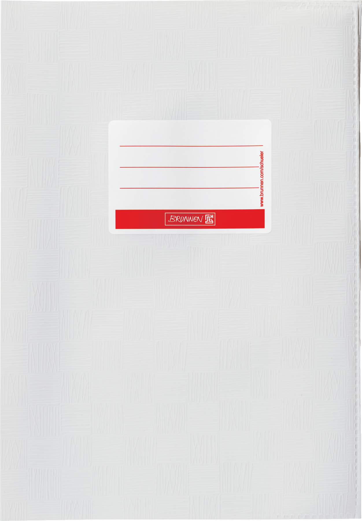 Premium Hefthülle A5 mit Namensschild - Strukturprägung weiß