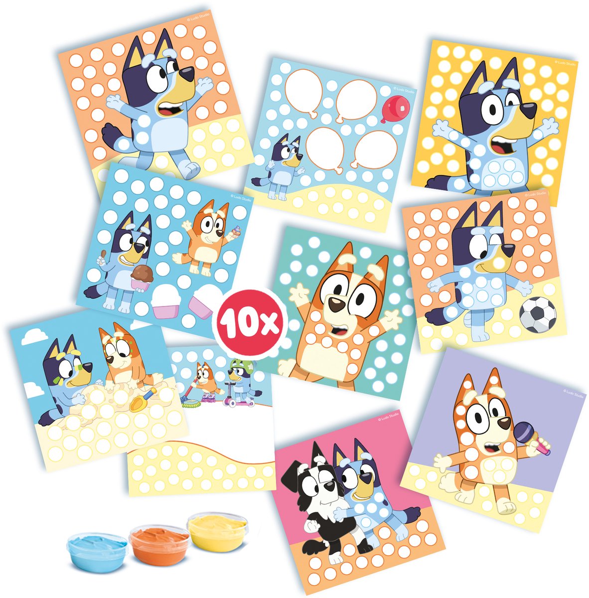 Bluey Fingerabdruck-Kunstwerk - Kreatives Bastelset für Kinder