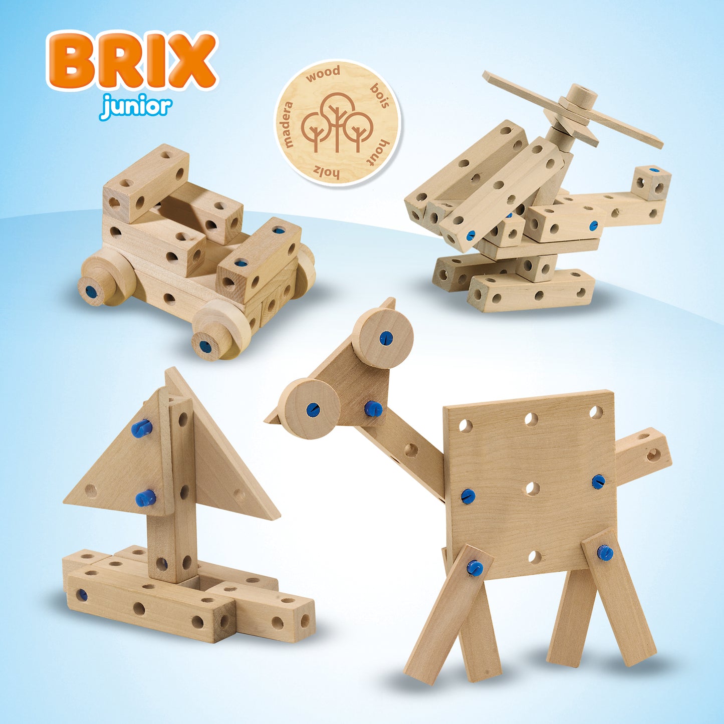 SES Creative Brix Junior – Konstruktionsset, 46 Holzteile