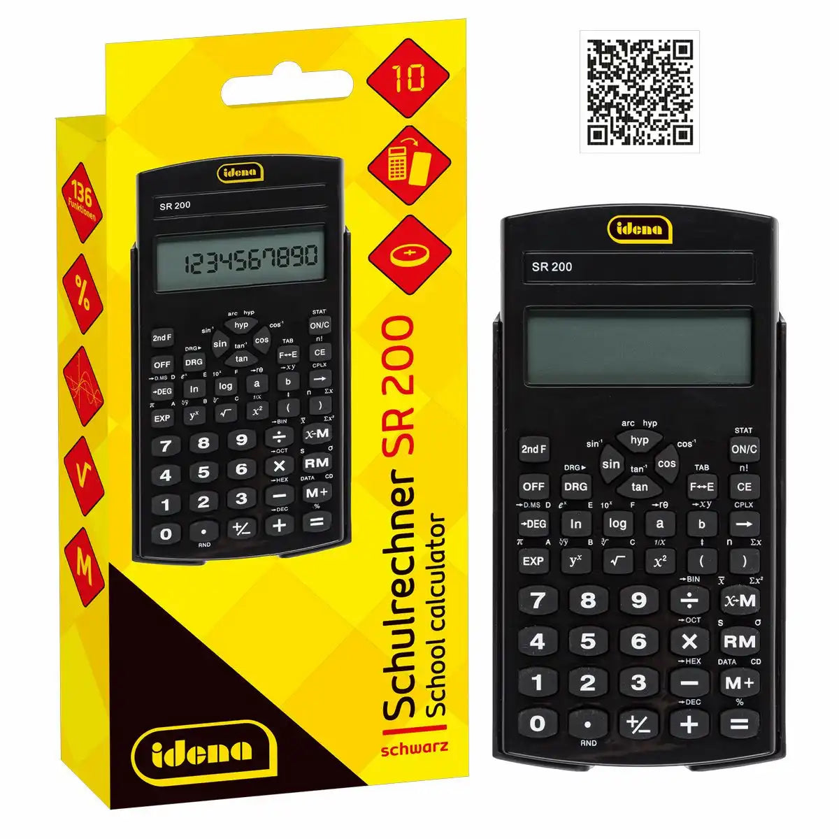 Idena Schulrechner SR 200 10-stelliges Display schwarz