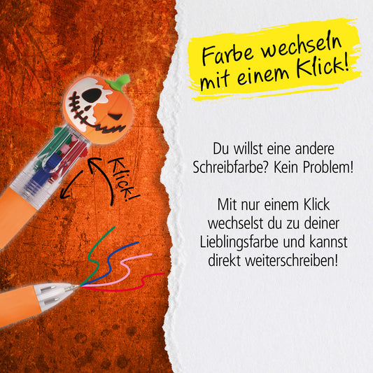 ONLINE PEN Mini 4-Farb-Kugelschreiber Halloween – Motiv zufällig