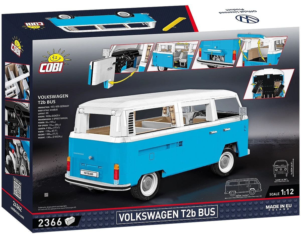 VW Transporter T2B Bus - Authentisches COBI Baustein-Set (2300 Teile)