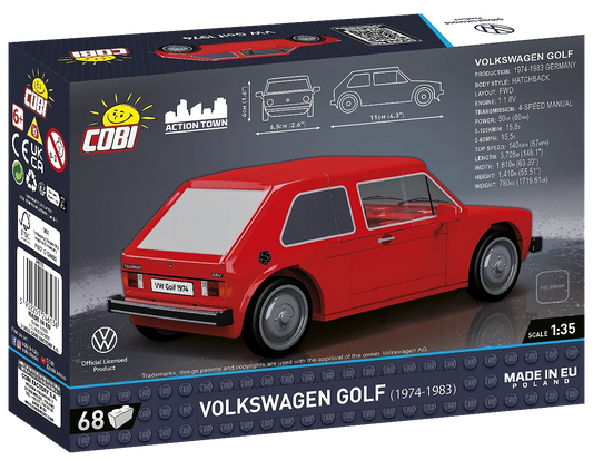 COBI VW Golf 1974 Bausatz - Klassisches Volkswagen Modell (68 Teile)