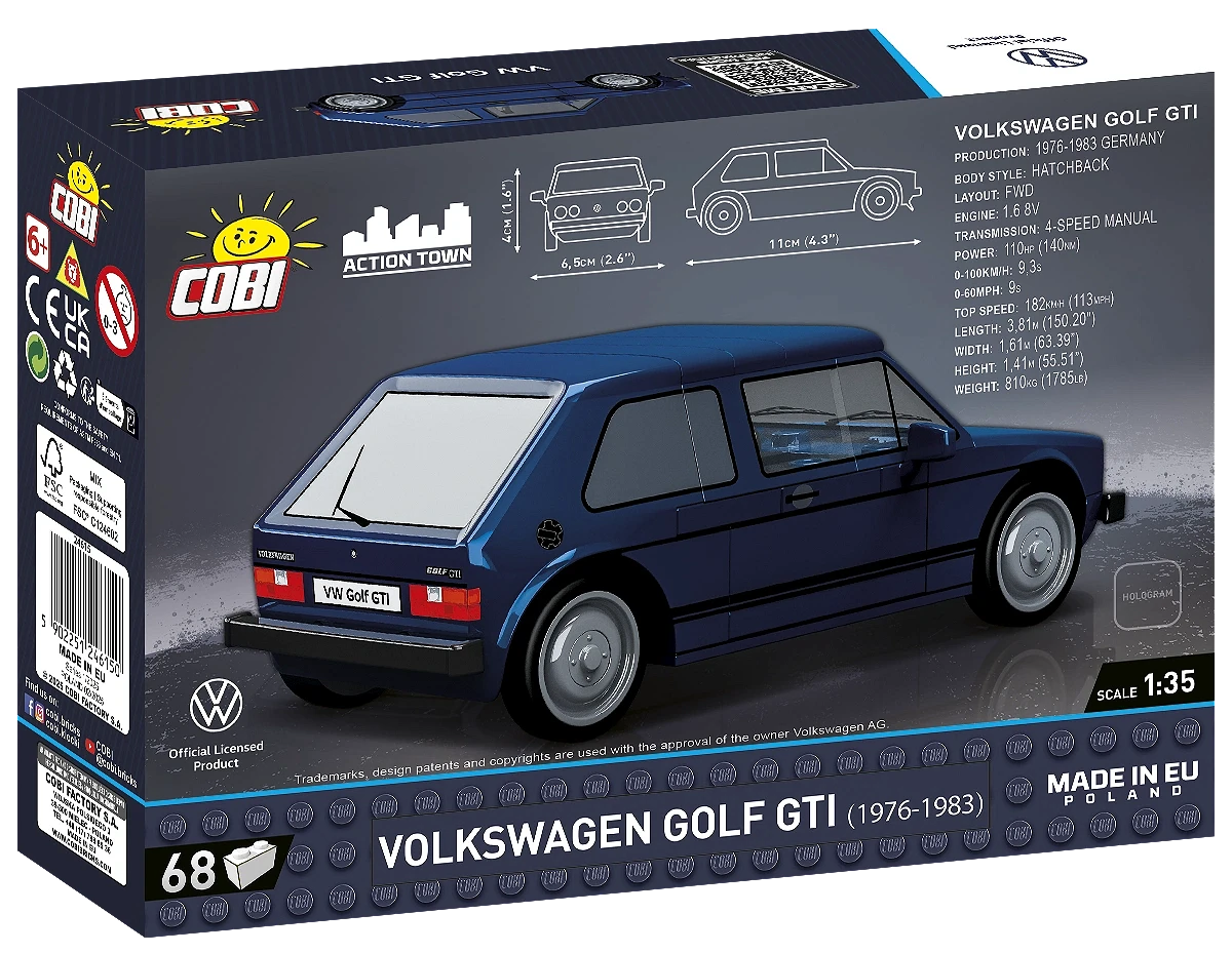 COBI Volkswagen Golf GTI (1976-1983) - Klassiker Bausatz 68 Teile