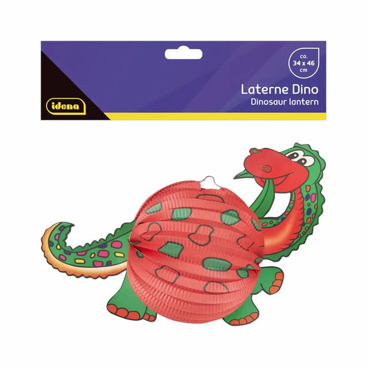 Idena Dino-Laterne rot/grün - 34x46cm