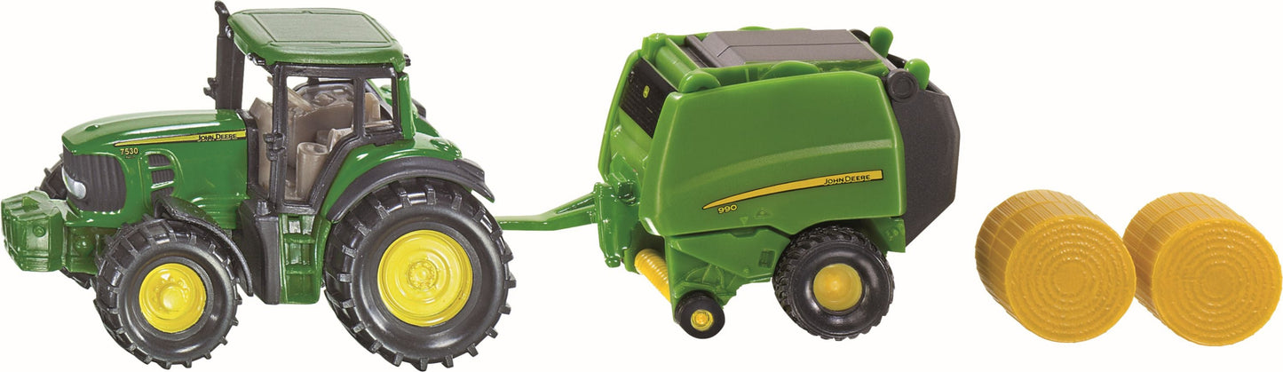 SIKU 1665 John Deere Traktor mit Ballenpresse 1:32