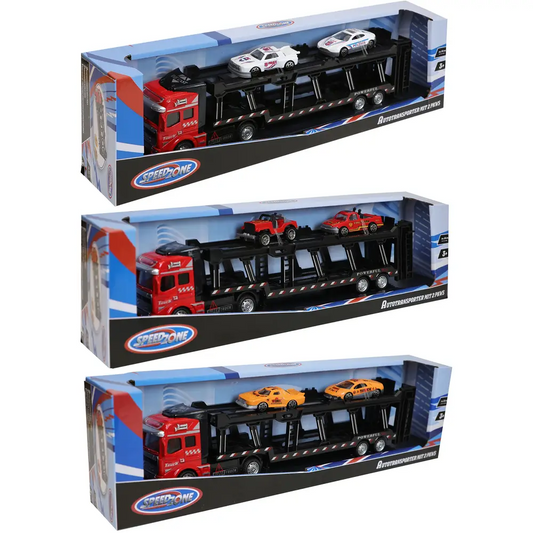 Speedzone Autotransporter mit 2 PKW - 3-fach sortiert