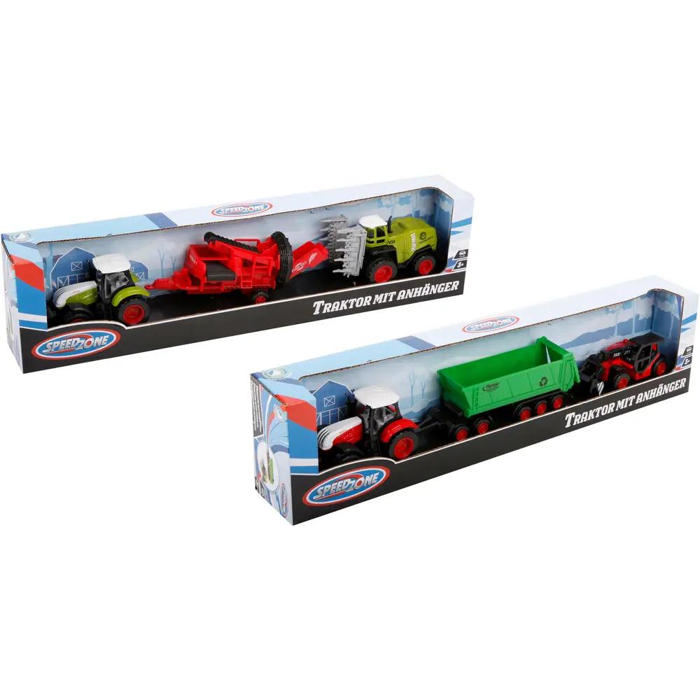 Speedzone Traktor mit Anhänger - Spielzeug ab 3 Jahren