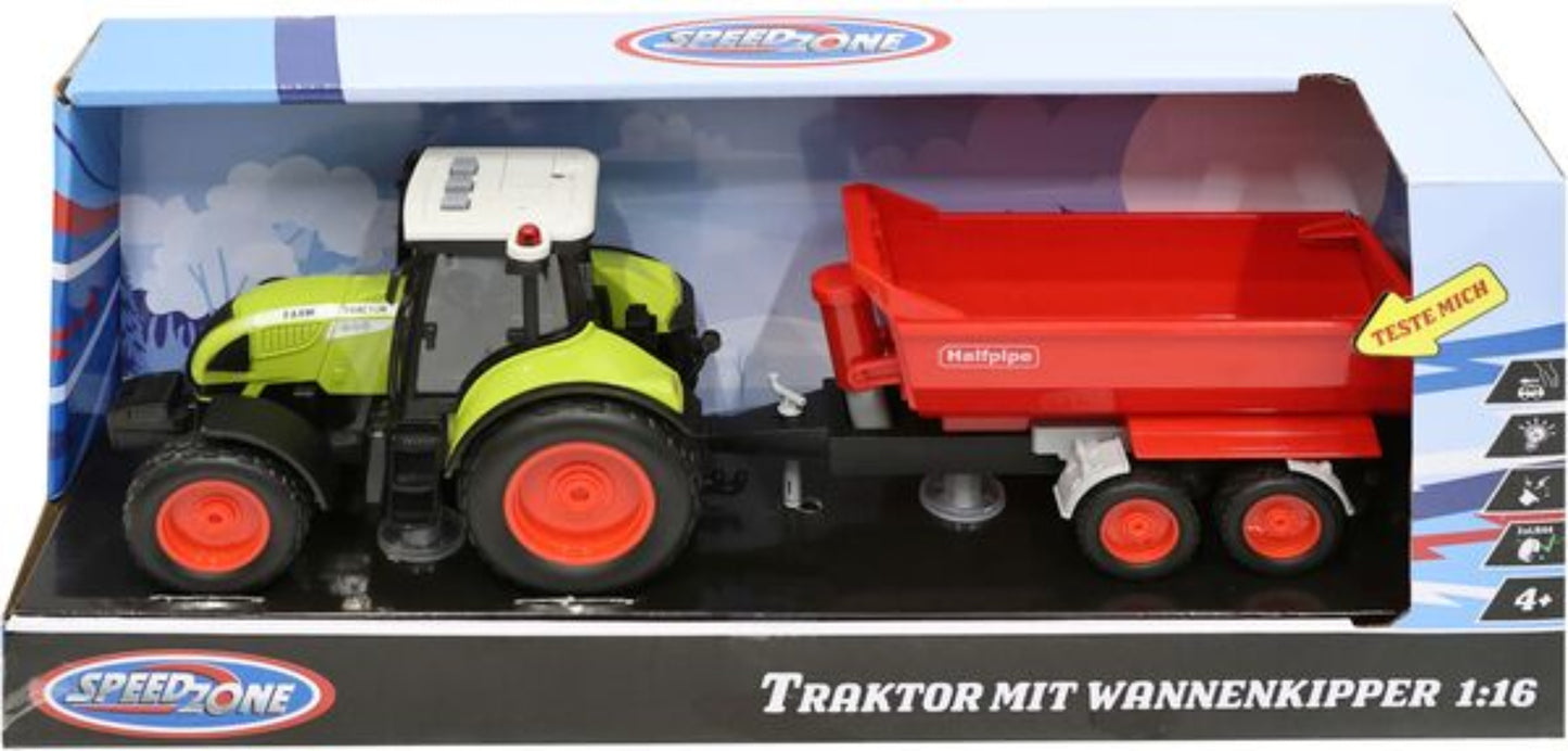 SZ Traktor mit Wannenkipper L&S Friktion Spielzeugtraktor