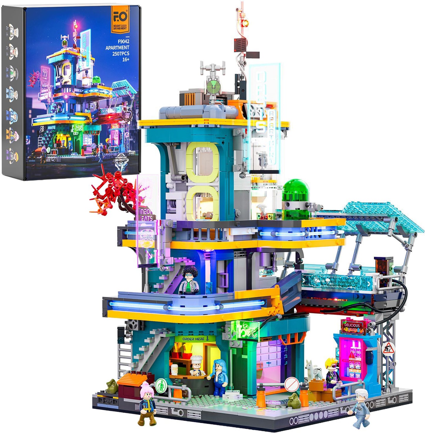 Lumibricks Cyberpunk Wohnung Klemmbausteine 2507 Teile