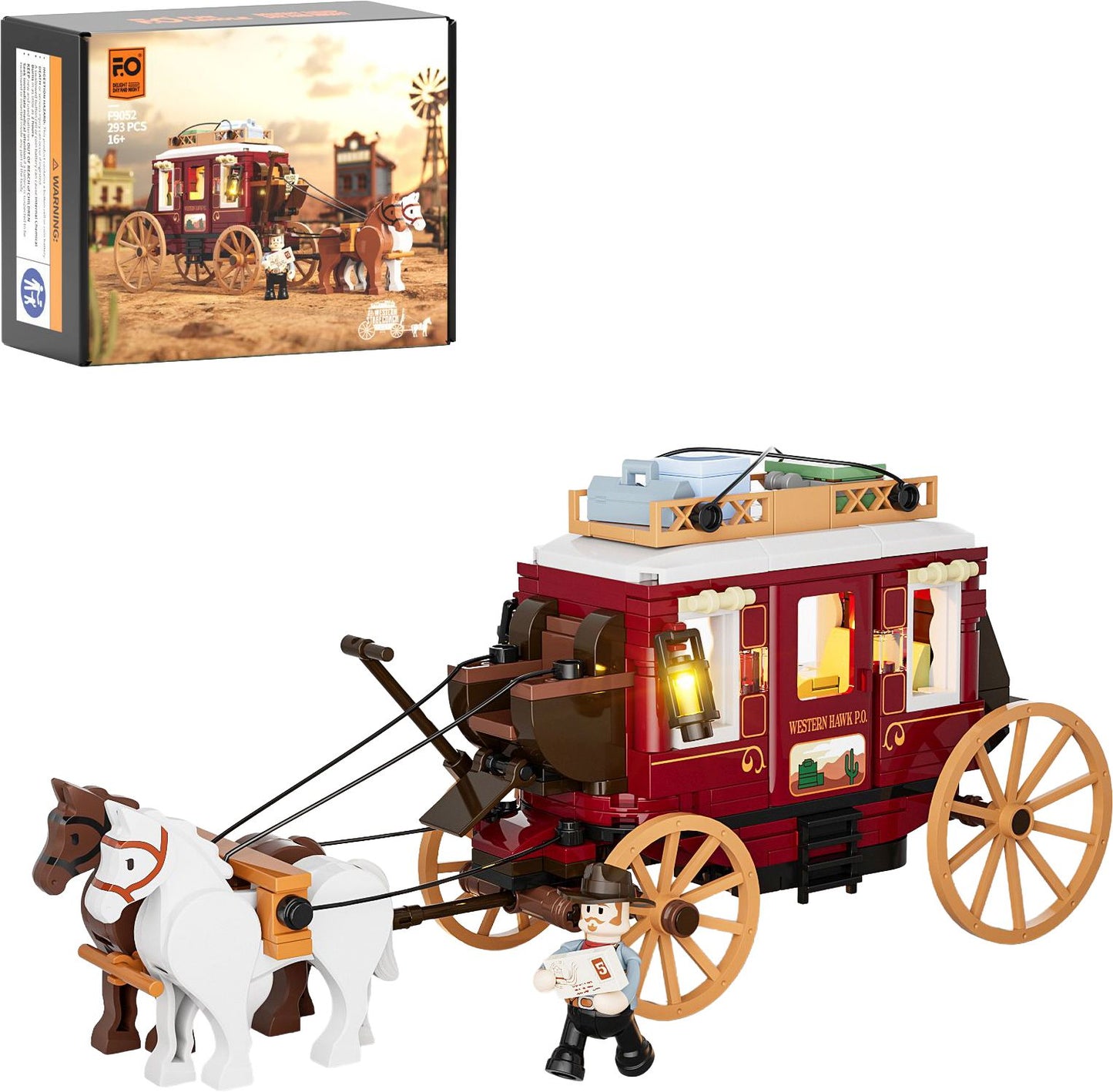 Lumibricks Western-Postkutsche 293 Teile mit Pferd