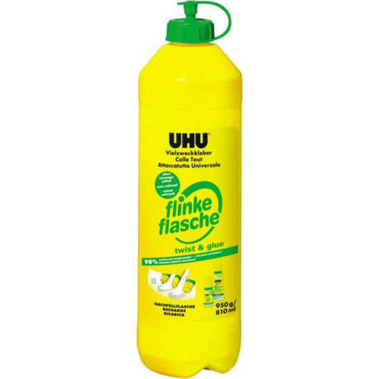 UHU flinke flasche Alleskleber Nachfüllflasche 2x 950g Vielzweckkleber