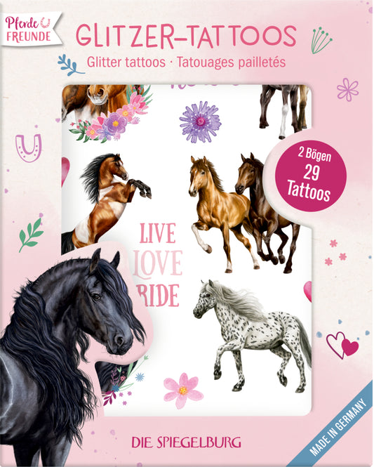 Spiegelburg Pferdefreunde Glitzer-Tattoos – 29 Motive