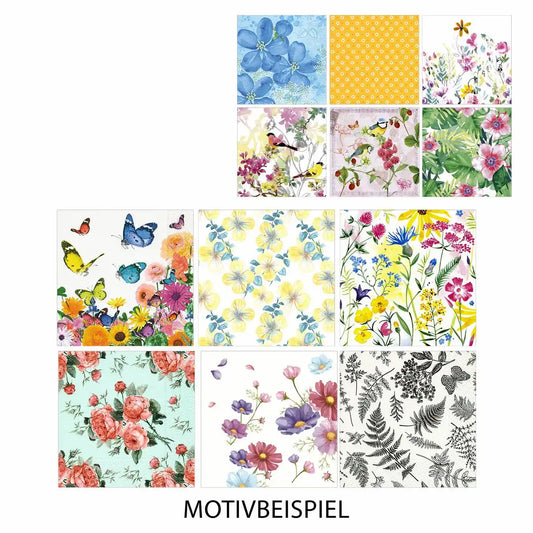 Idena Servietten Blumen 33x33cm - Bunte Blütenpracht für jeden Anlass
